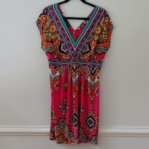 Vibrant Pink Patterned Dress